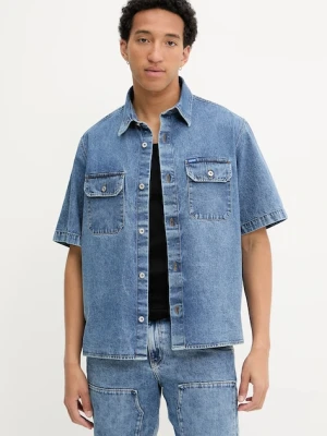 Hugo Blue koszula jeansowa męska kolor niebieski regular z kołnierzykiem klasycznym 50545213