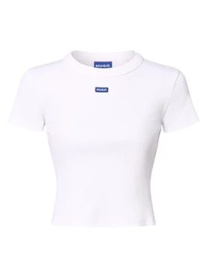 HUGO BLUE Koszulka damska - Baby Tee_B Kobiety Bawełna biały jednolity,