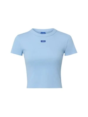 HUGO BLUE Koszulka damska - Baby Tee_B Kobiety Bawełna niebieski jednolity,