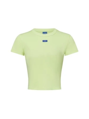 HUGO BLUE Koszulka damska - Baby Tee_B Kobiety Bawełna zielony jednolity,