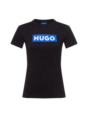 HUGO BLUE Koszulka damska - Classic Tee_B Kobiety Bawełna czarny|niebieski jednolity,