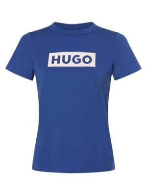HUGO BLUE Koszulka damska - Classic Tee_B Kobiety Bawełna niebieski nadruk,