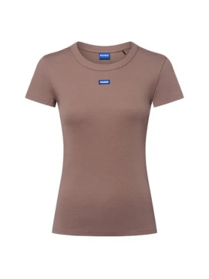 HUGO BLUE Koszulka damska - Easy Tee_B Kobiety Bawełna brązowy jednolity,
