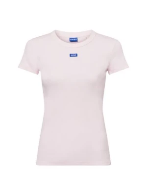 HUGO BLUE Koszulka damska - Easy Tee_B Kobiety Bawełna różowy jednolity,