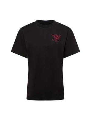 HUGO BLUE Koszulka damska - Vintage Tee_B_3 Kobiety Bawełna czarny jednolity,