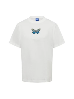 Zdjęcie produktu HUGO BLUE Koszulka damska - Vintage_Tee_B_4 Kobiety Bawełna biały jednolity,