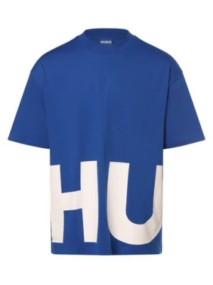 HUGO BLUE Koszulka męska - Nannavaro Mężczyźni Bawełna niebieski nadruk,