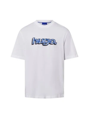 HUGO BLUE Koszulka męska - Nugibol Mężczyźni Bawełna biały jednolity,