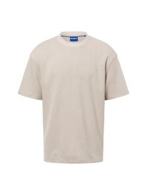 HUGO BLUE Koszulka męska - Nuwaffle Mężczyźni Bawełna beżowy,