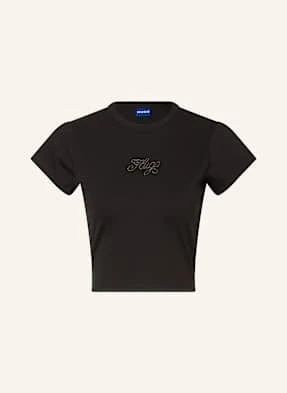 Hugo Blue Krótki T-Shirt Dome Z Ozdobnymi Kamykami schwarz