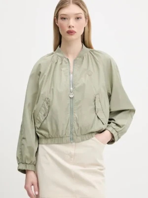 Hugo Blue kurtka bomber bawełniana kolor zielony przejściowa 50536970