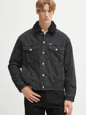 Hugo Blue kurtka jeansowa kolor czarny przejściowa 50547149