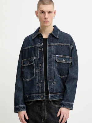 Hugo Blue kurtka jeansowa Nial kolor granatowy przejściowa 50553560