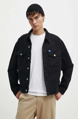 Hugo Blue kurtka jeansowa męska kolor czarny przejściowa 50511512