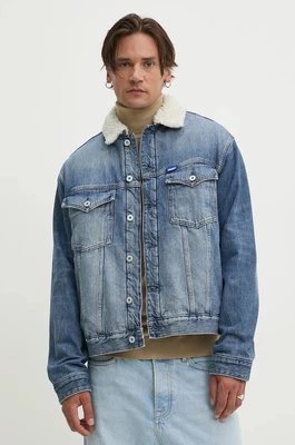 Hugo Blue kurtka jeansowa męska kolor niebieski przejściowa oversize 50527809