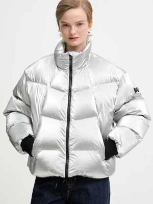 Hugo Blue kurtka kolor srebrny zimowa oversize 50546368