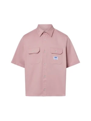 HUGO BLUE Męska koszula casual - Ekyno Mężczyźni Regular Fit Bawełna różowy jednolity,