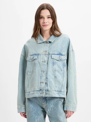 HUGO BLUE Męska kurtka dżinsowa - Lou_B Mężczyźni Bawełna niebieski wzorzysty,