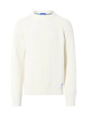 HUGO BLUE Męski sweter z dzianiny - Sonnee Mężczyźni Bawełna biały jednolity,