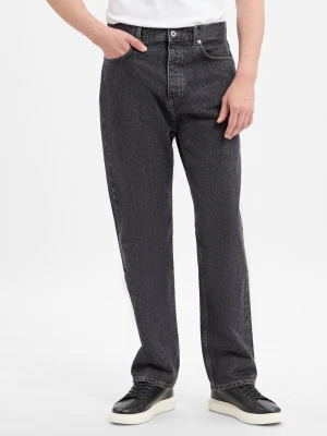 HUGO BLUE Męskie jeansy baggy fit - Nate Mężczyźni Bawełna czarny jednolity,