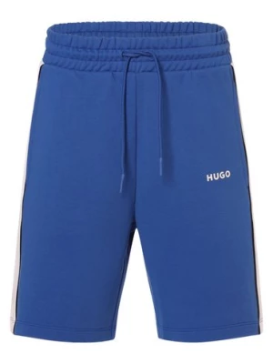 HUGO BLUE Męskie szorty dresowe - Naldini Mężczyźni Bawełna niebieski|biały jednolity,