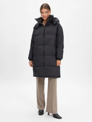 HUGO BLUE Pikowany płaszcz damski - Faridali Kobiety czarny jednolity,