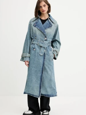 Hugo Blue płaszcz jeansowy kolor niebieski 50541545
