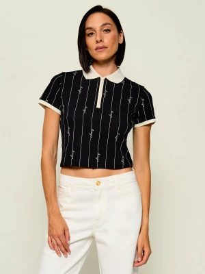 Hugo Blue Polo Doodle_B | Cropped Fit czarny