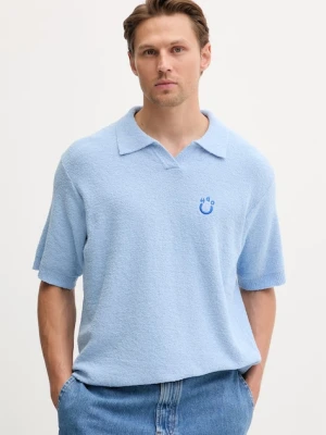 HUGO Blue polo swetrowe męskie z bawełny Sorinou