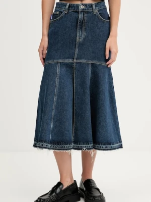 Hugo Blue spódnica jeansowa kolor granatowy midi rozkloszowana 50541569