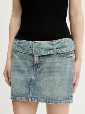 Hugo Blue spódnica jeansowa kolor niebieski mini prosta 50541549