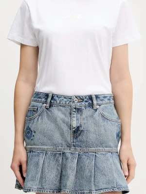 Hugo Blue spódnica jeansowa kolor niebieski mini rozkloszowana 50546318