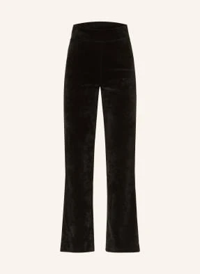 Hugo Blue Spodnie Bootcut Nessa Z Aksamitu schwarz
