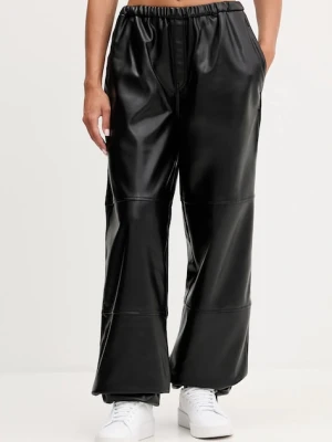 Hugo Blue spodnie damskie kolor czarny high waist 50546770
