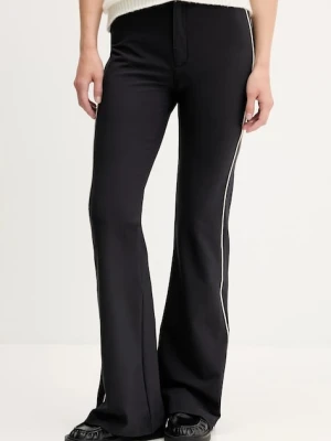 Hugo Blue spodnie damskie kolor czarny szerokie high waist 50542169