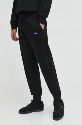 Hugo Blue spodnie dresowe bawełniane kolor czarny gładkie 50522372