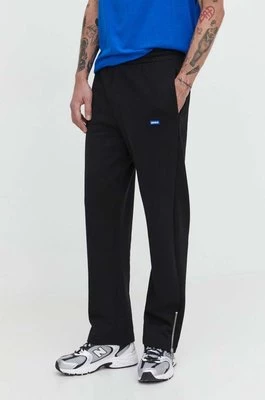 Hugo Blue spodnie dresowe bawełniane kolor czarny gładkie 50522373