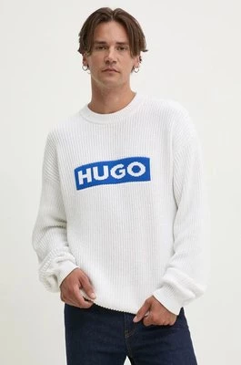 Hugo Blue sweter bawełniany kolor biały 50525363