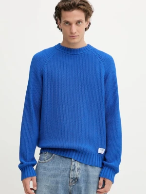Hugo Blue sweter bawełniany męski kolor niebieski lekki 50551398