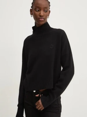 HUGO Blue sweter damski kolor czarny z półgolfem 50522508