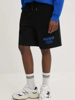 HUGO Blue szorty bawełniane kolor czarny