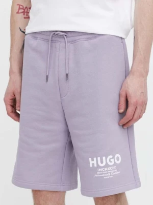 HUGO Blue szorty bawełniane kolor fioletowy 50510728