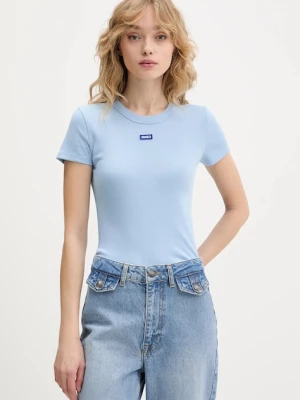 HUGO Blue T-shirt damski bawełniany z elastanem Easy Tee_B