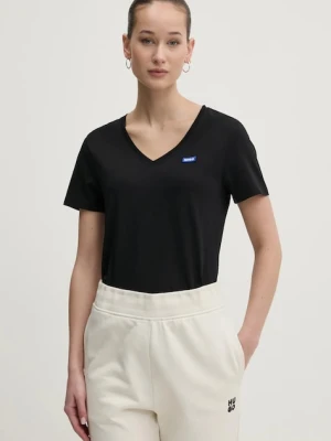 HUGO Blue T-shirt damski bawełniany Classic V_B czarny