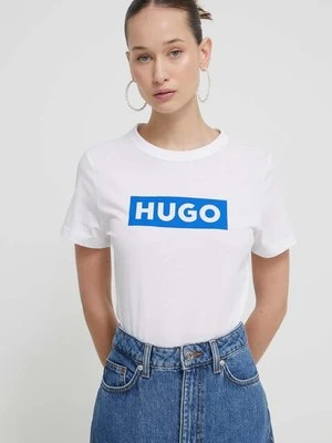 HUGO Blue t-shirt bawełniany damski kolor biały 50510772