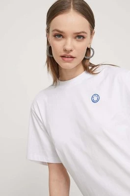 Hugo Blue t-shirt bawełniany damski kolor biały 50518139