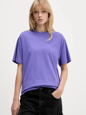 Hugo Blue t-shirt bawełniany Vintage Tee_B_1 damski kolor fioletowy 50518139