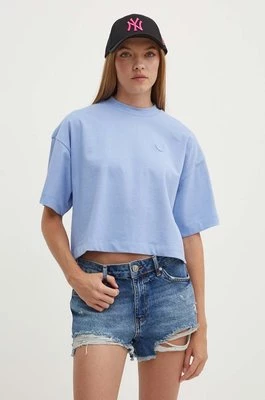 Hugo Blue t-shirt bawełniany damski kolor turkusowy 50520155