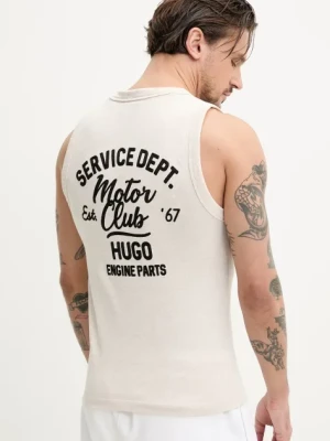 Hugo Blue t-shirt bawełniany kolor beżowy 50534750