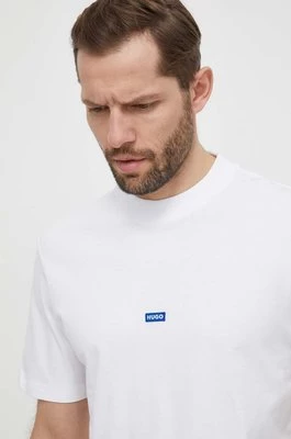 Hugo Blue t-shirt bawełniany męski kolor biały gładki 50509991